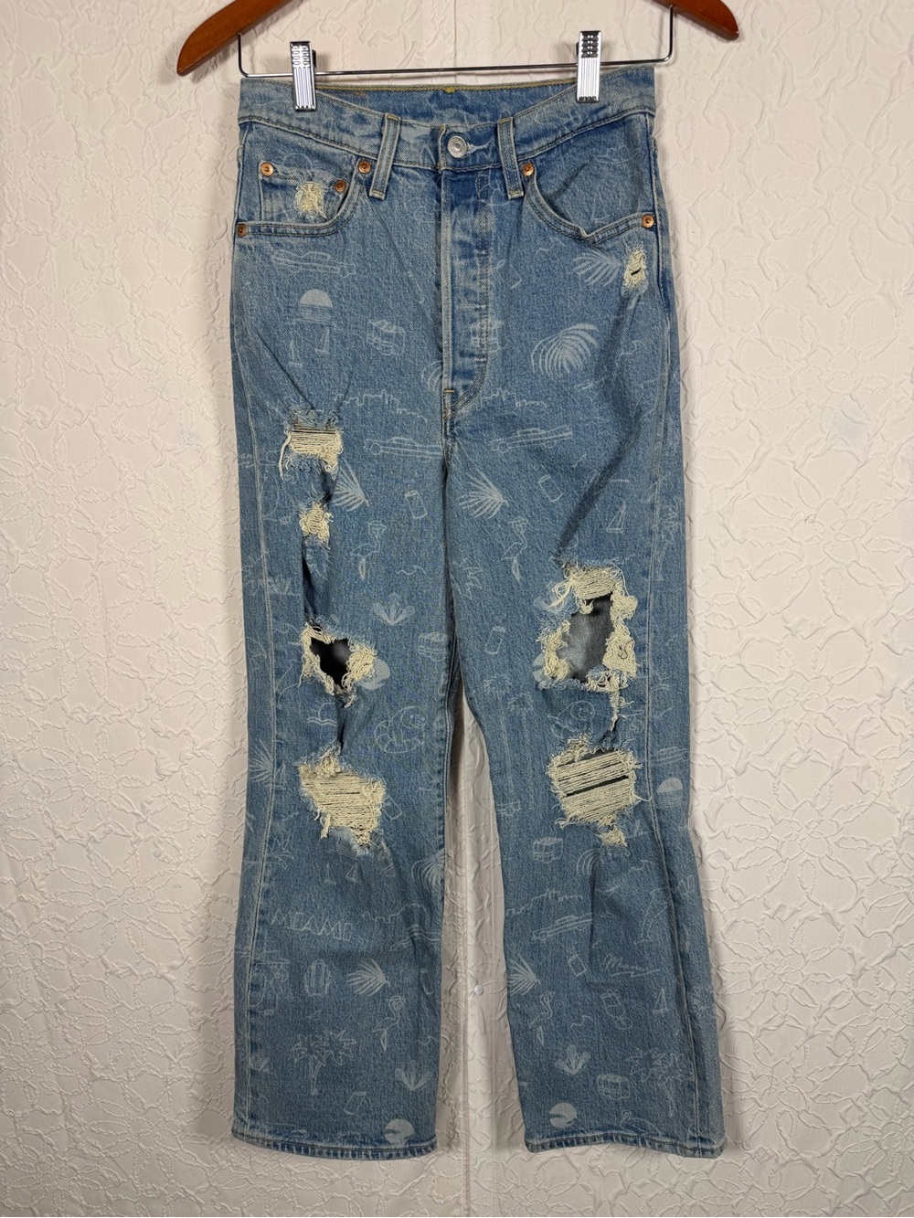 Levi’s Haus Miami Ribcage 72693-0026 Laser Custom Jeans W27 L27 - Picture 2 of 16